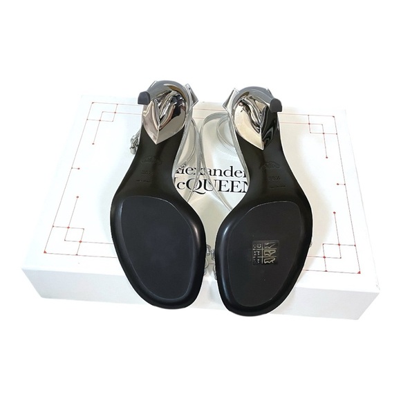 Alexander McQueen Shimmering Silver Strappy Heels 
Size 8.5 (US) or 38.5 (EU) - Picture 4 of 5